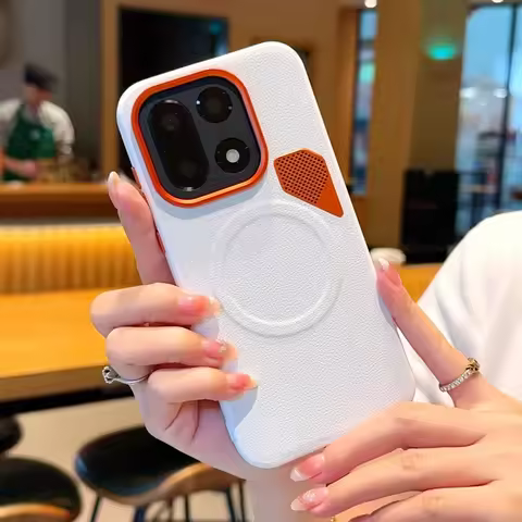 For OnePlus 15 Case 15R 13 13T 13S 13R ACE5 Pro Magnetic Wireless Charger Luxury PU Leather With Hea