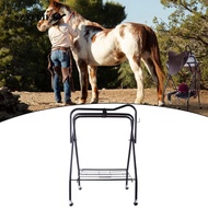 Perfeclan Horse Saddle Rack Folding Horse Saddle Stand Standing Saddle Holder for Barn