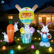 DIGIFOUNDER 5.9/8.9FT Easter Glowing Inflatable Balloon Bunny/Carrot/Egg Figure LED Waterproof Holid