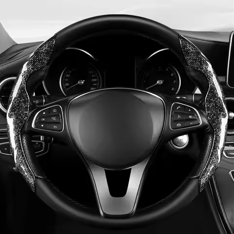 A Universal leather car steering wheel cover for BMW E60 E46 Audi A4 B8 E36 X5 E70 Tesla Model 3 int