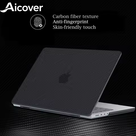 For MacBook Air 13 inch Case M1 A2337 A2179 A1932 2018-2020 Release, Carbon Fiber Texture Hard Shell