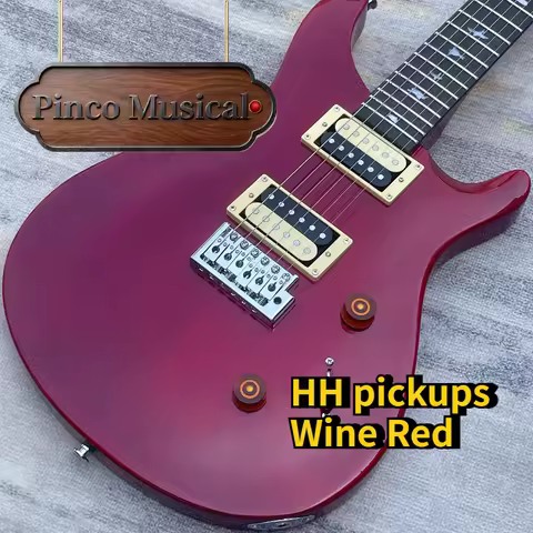 Wine Red PRS Style Electric Guitar HH Dual Humbuckers, Sweet Midrange, Pop Band Recording & Stage Gu