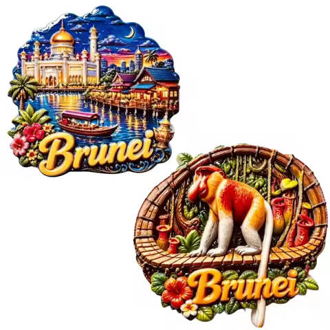 Asia Brunei 3D Fridge Magnets Tourism Souvenir Refrigerator Magnets Sticker