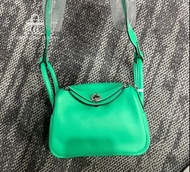 Sold🌈Hermes💚Mini Lindy一代💚綠色銀扣🌟99新🌈Swift皮🌟minilindy🌟lindy🌟愛馬仕🌟