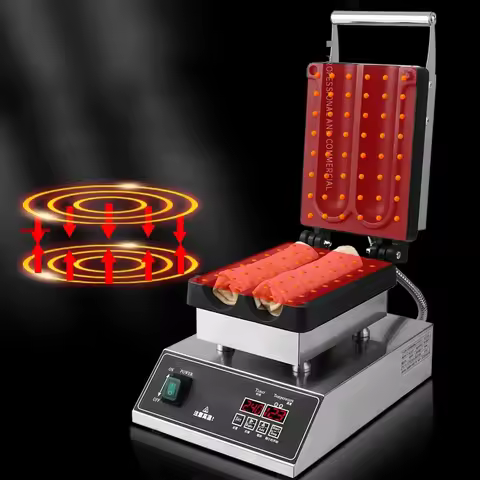Digital Chicken Rolls Waffle Maker Machine With Timer Meat Roll Wrap Machine Barbecue Burrito Machin