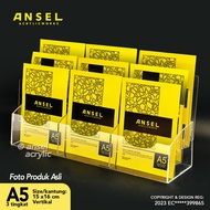ANSEL 3-Tier Acrylic Brochure Rack, size. A5 Type E3 - 3 Tiers [Acrylic Display Holder Flyer]