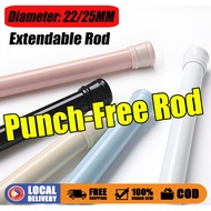 【22/25MM Bold】New Punch-Free Extendable Tension White Curtain Rod Adjustable Kurtina Rod Shower Rod 