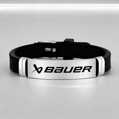 Casual and versatile fashionable Bauer pattern wristband, cool and personalized stainless steel sili