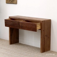 Solid Wood Entryway Table, Living Room Weathered Table, Wabi-Sabi Style Old Elm Wood Altar Table, Lo