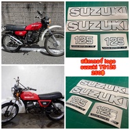 สติกเกอร์ Suzuki TS125 ลายข้อความ สำหรับติดถังน้ำมัน + กระเป๋าข้าง ต้องการเปลี่ยนสีแจ้งได้ทางแชท..