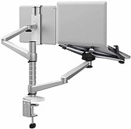 BJDST Adjustable Aluminium 10"-15.6" Laptop Notebook &amp; 7"-10" Tablet Tilt &amp;Swivel Desk Mount Monitor Arm Stand Bracket Load 7KG