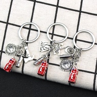 Fire Engine Fire Extinguisher Axe Fire Cap Fire Dept Pendant KeyChain Fireman Firefighter Key Ring M