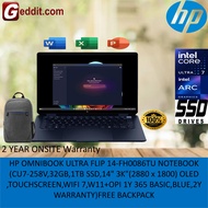HP OMNIBOOK ULTRA FLIP 14-FH0086TU NOTEBOOK (CU7-258V32GB1TB SSD14" 3K"(2880 x 1800) OLED TOUCHSCREE