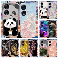 Honor 90 5G (REA-NX9) / 90 Pro 5G (REP-AN00) Cute Panda Flower Painted Casing Honor90 90Pro 5G Soft 