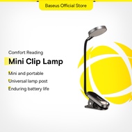 Baseus LED Clip Table Lamp Stepless Dimmable Wireless Desk Lamp Touch USB Rechargeable Reading Light