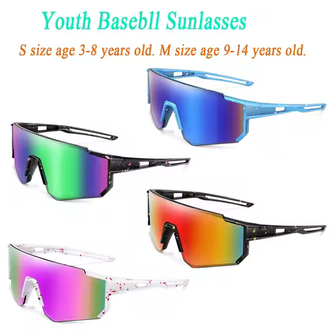 3-14 Year Old Children Baseball Sunglasses Kids Boys Girls M Size Youth BicycleUV400 Outdoor Sports 
