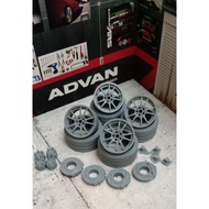 1/24 Resin 18 inch Mugen MF10 Rim tamiya aoshima fujimi model kit