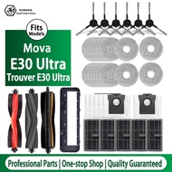 Aksesori MOVA E30 Ultra Trouver E30 Ultra Berus Utama Berus Sisi Penapis HEPA Kain Mop Beg Debu Robo