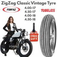 FORFAZ Sawtooth Classic Tyre 4.00-17 4.50-17 | Vintage Retro Zig Zag Cafe Racer 4.00-18 Tayar Klasik