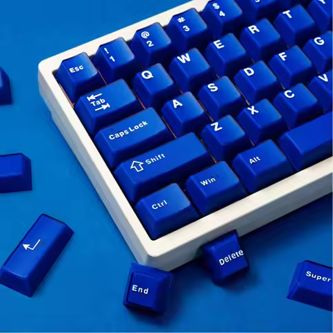 120 Keys Classic Klein Blue Semitransparent Keycaps Double Shot ABS Keycaps Cherry Profile for Cherr