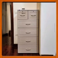 TABI 5-FLOOR 6 DRAWER WOOD GRAIN PLASTIC CABINET DUY TAN D60*W48*C124cm (unassembled box)....white, 