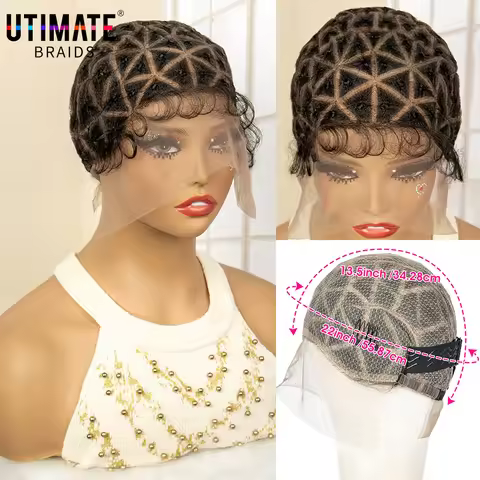 Braided Wig Cap for Box Braids Crochet Braids DIY Wig Cap Full Bouble Lace Braided Wig with Baby Hai