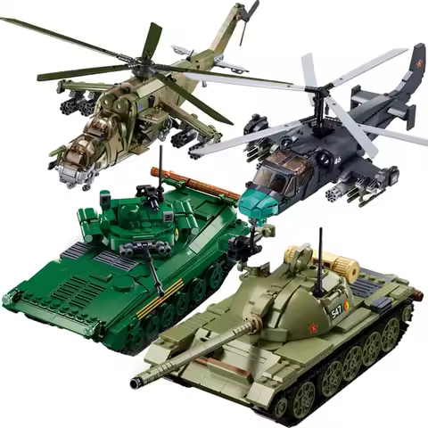 Air Force MI-24S Armed Transport Helicopter Building Blocks Creative BMP-2MS Tank Model Bricks WW2 W