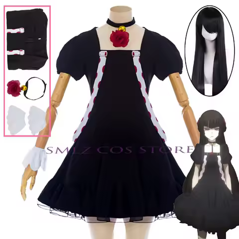 Anime Juzo Suzuya Cosplay Costume Japanese Tokyo Women Rei Black Dress Wig Set Halloween Party Play 