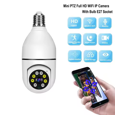 2.4G E27 Light Bulb Wifi Camera Night Security Protection 350° Camera Smart Home Monitoring Bubble C
