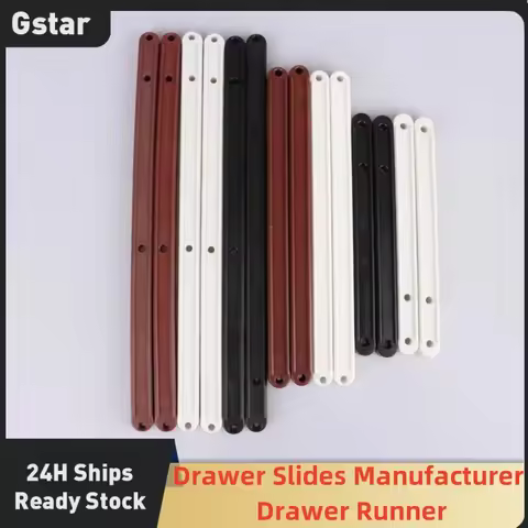 2PCS/Lot Slide Rail Smooth Slide Extension Drawer Runner White Plastic Runners Drawer Slides Manufac