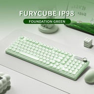 FURYCUBE IP98 USB Wired Keyboard, RGB Light Silent Membrane Keyboard 98-key Cute Foundation Keycap G