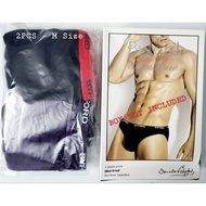 Byford Men Underwear Mini Brief Bamboo Spandex Seluar Dalam Lelaki Spender (2Pcs - M Size Assorted C