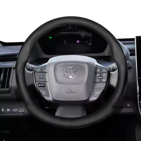 For Toyota 35-36.5cm Round Steering Wheel Cover Ultra-Thin Micro Fiber Leather Camry 86 Scion FR-S G