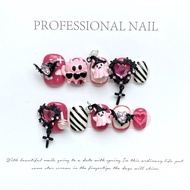 10 Pieces Advanced Spice Girls 3D Ghost Bat Kitten Handmade Press On Nails Cute Quirky Devil's Heart