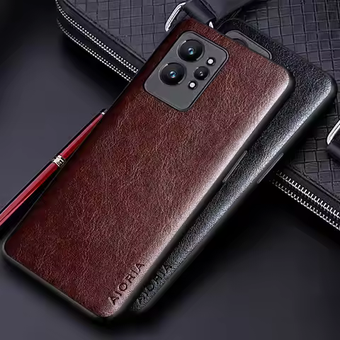 Luxury PU leather Case for Oppo Realme GT 2 Pro coque with Business solid color Design phone cover f