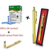 Pen Bekam Pure Copper Gold color Jarum 50pcs 28G Kotak Jarum Bekam / Alat Bekam Bekam Stainless Stee