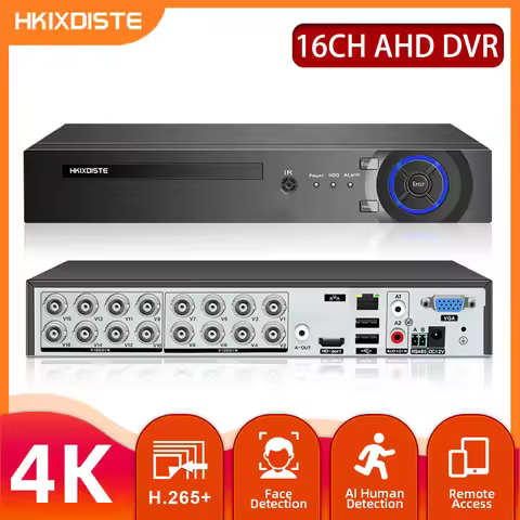 16CH AHD DVR HD 8MP CCTV Security Camera System Kit 6 IN 1 16 Channel Hybrid DVR 8 Channels Digital 