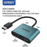 onten - 5166HV HDMI 轉 HDMI+VGA 附音頻