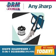 Official Distributor | AnySharp Knife Sharpener (Silver) + 5-in-1 Multi-use Scissor Value Set UP$47.80