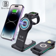 3 IN 1 Magnetic Wireless Chargers สําหรับ Phone16 15 14 13 12 11 Samsung Fast Charging Station สําหร