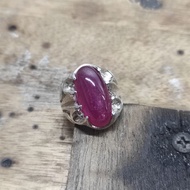 Delima Afrika Batu Permata Asli Cincin Perak Afrika Ruby Natural Gem Gemstone Silver Ring