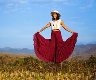 Palazzo 褲子 女式褲子 寬松棉質褲子 女式紫色褲子 Palazzo