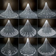 Vintage Lord Wedding Dress Bridal Veil Accessories With Hair Comb Headdress Lace Trailing Cathedral 