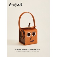 Creative Robot-Shaped Earbud Case, Mini Bag Charm Keychain for AirPods