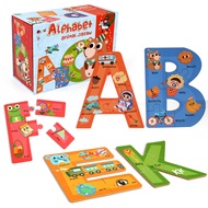 SYNARRY Wooden Alphabet Puzzles for Kids Ages 3-5, ABC Learning for Toddlers Ages 3+, Sight Words Le