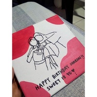 CANVAS EMBROIDERY / GIFT / BIRTHDAY GIFT / SULAMAN CANVAS SIZE 20x20CM
