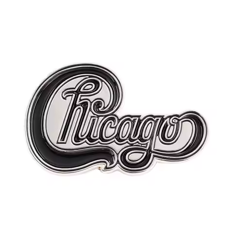 Chicago-Choir Logo Enamel Brooch Rock And Roll Music Classic Band New Black Brass Rock Lapel Pin Fan