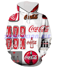 （xzx  31th）  (ALL IN STOCK) Coca-Cola Red Beauty 3D Full Print Unisex Hooded Casual Long Sleeve Hooded Style 06