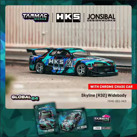 Tarmac Works 1:64 Skyline R32 HKS Widebody Die-Cast Car Model Miniature Gifts
