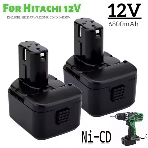 EB1212S EB1214S 12V 6.8Ah Ni-CD Replacement Rechargeable Battery for Hitachi Power Tools EB1226HL EB